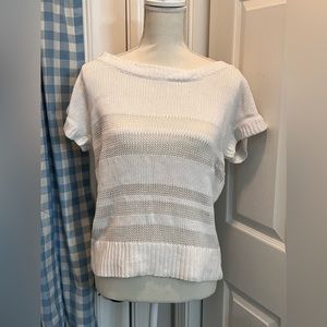 Loft White Knit Top Sweater size medium